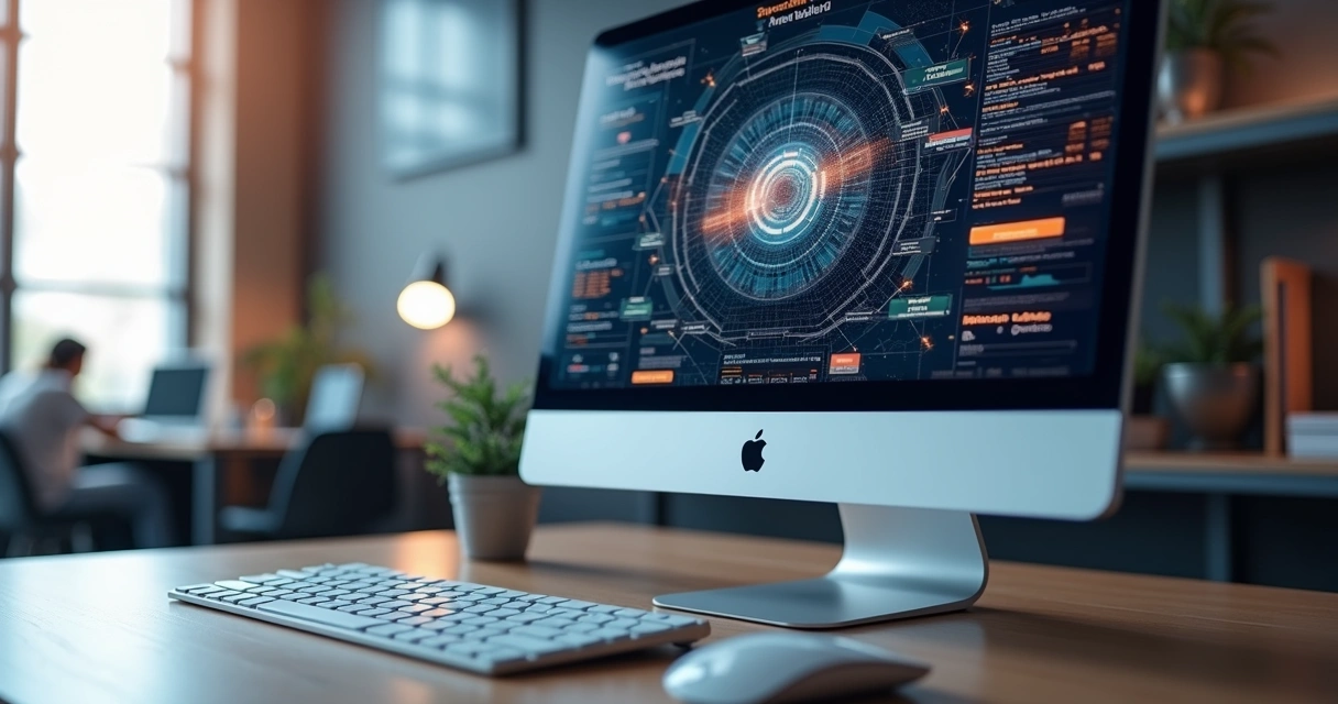 Tela de computador com design digital de site exibindo grades de pixels alinhados perfeitamente 