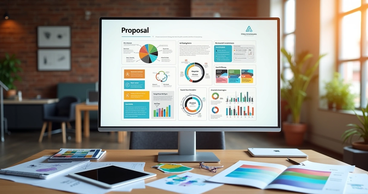 Proposta digital de agência com layout moderno e atraente