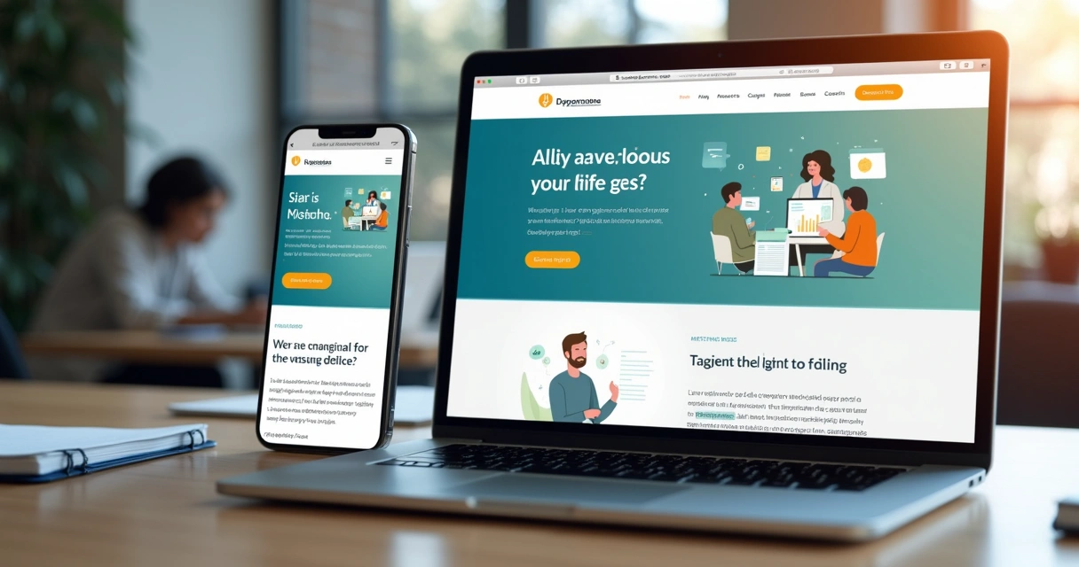 Página web responsiva em celulares e notebooks 