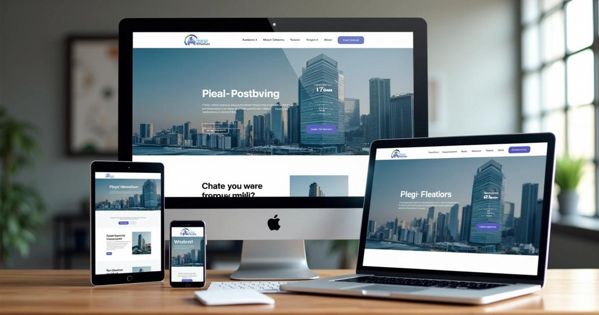 Layout de site adaptado em diferentes dispositivos digitais 