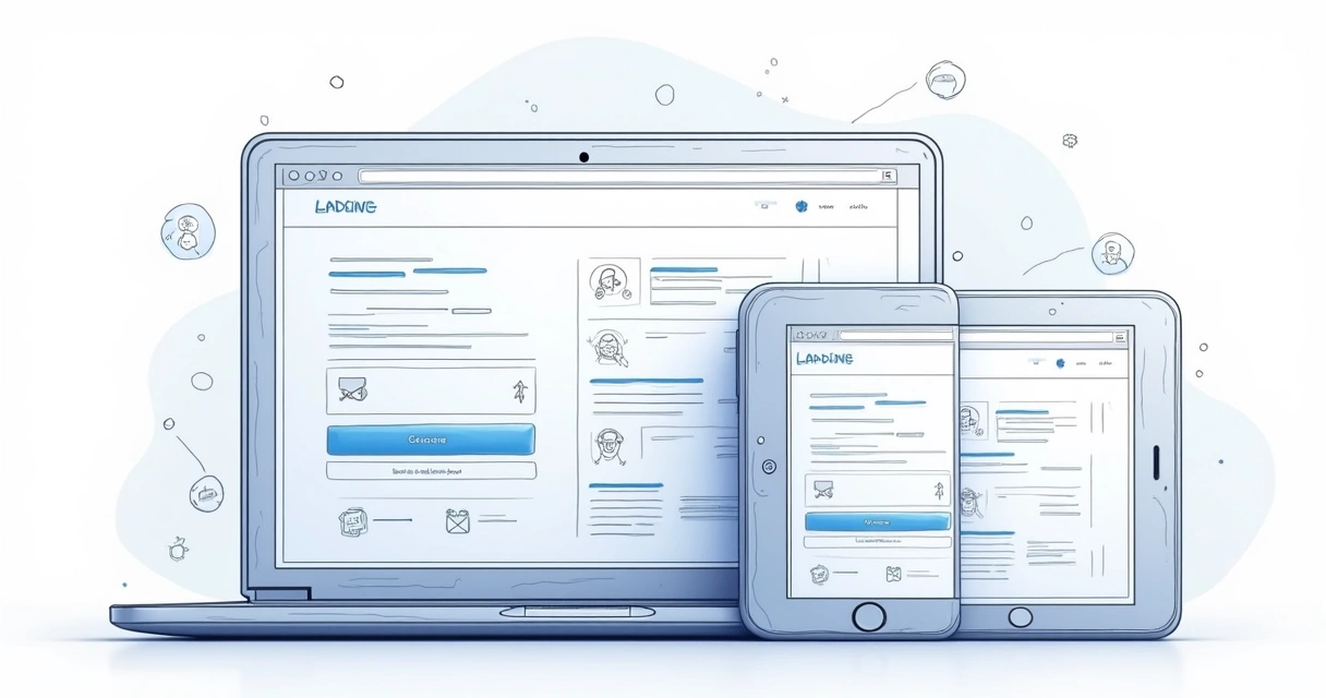 Layout responsivo de página de captura com bom design