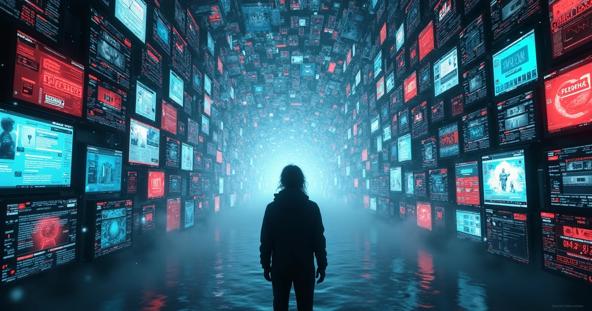 Fluxo de informações distorcidas geradas por IA vazando por corredores digitais 