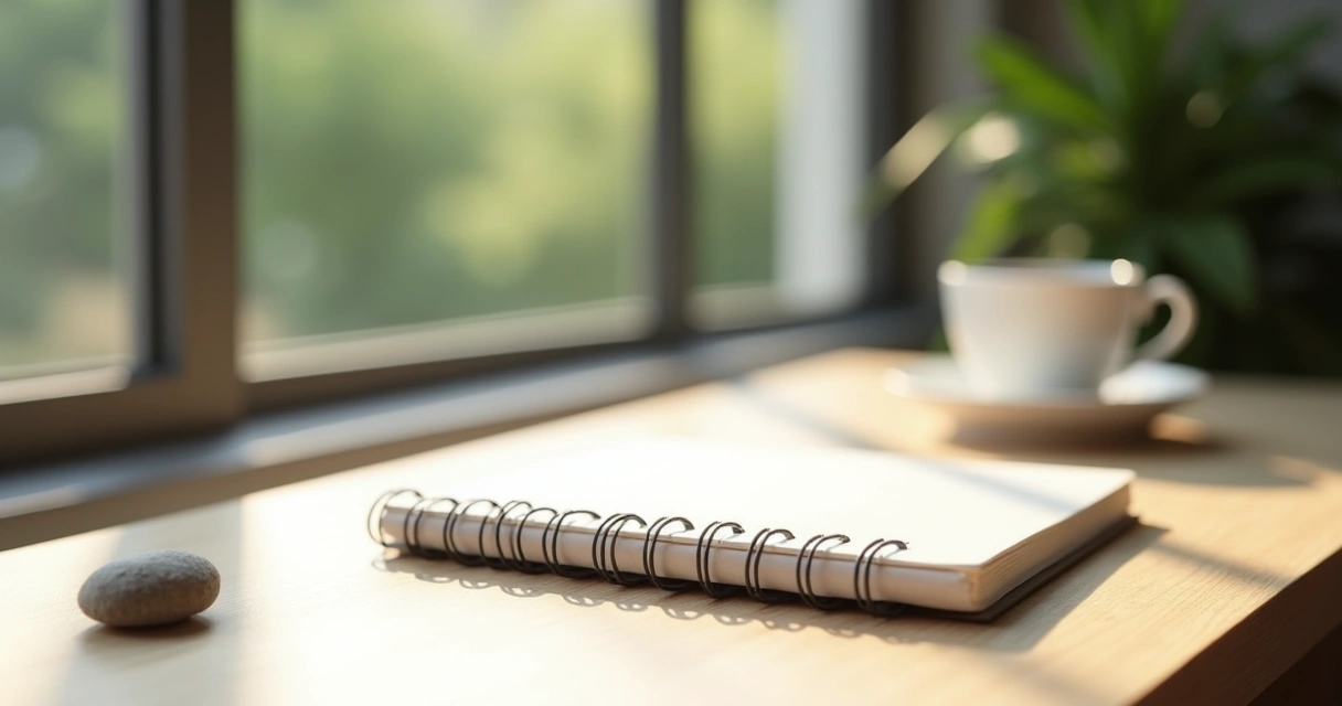 Desk with calm object at corner 