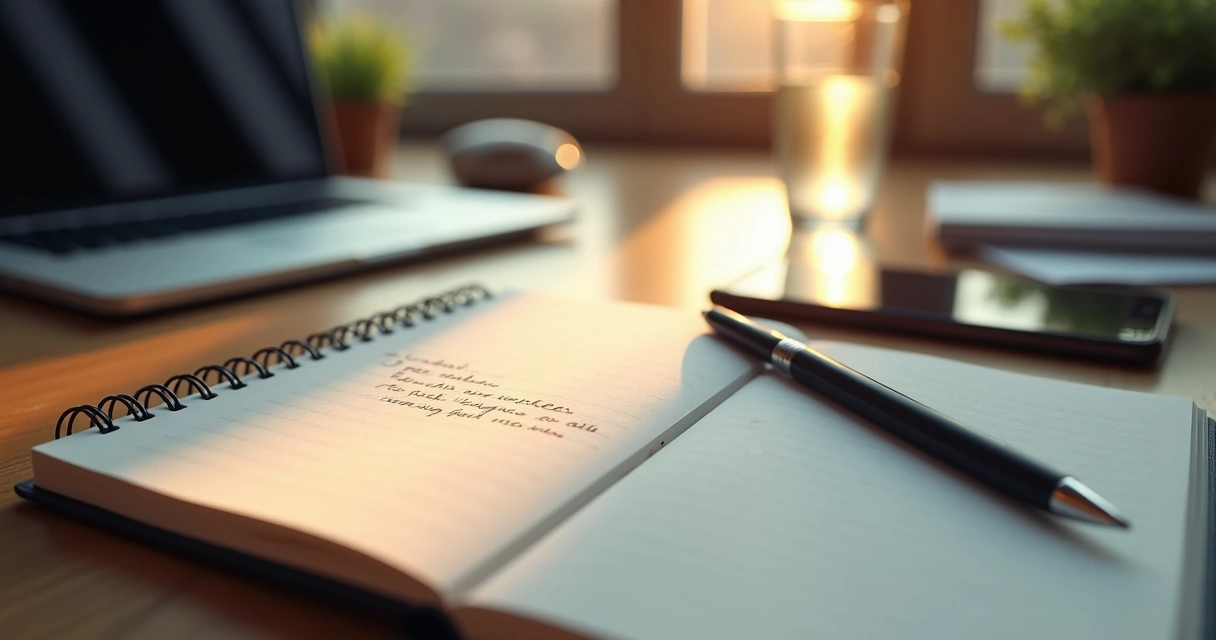 Notebook and laptop during an end-of-day work shutdown
