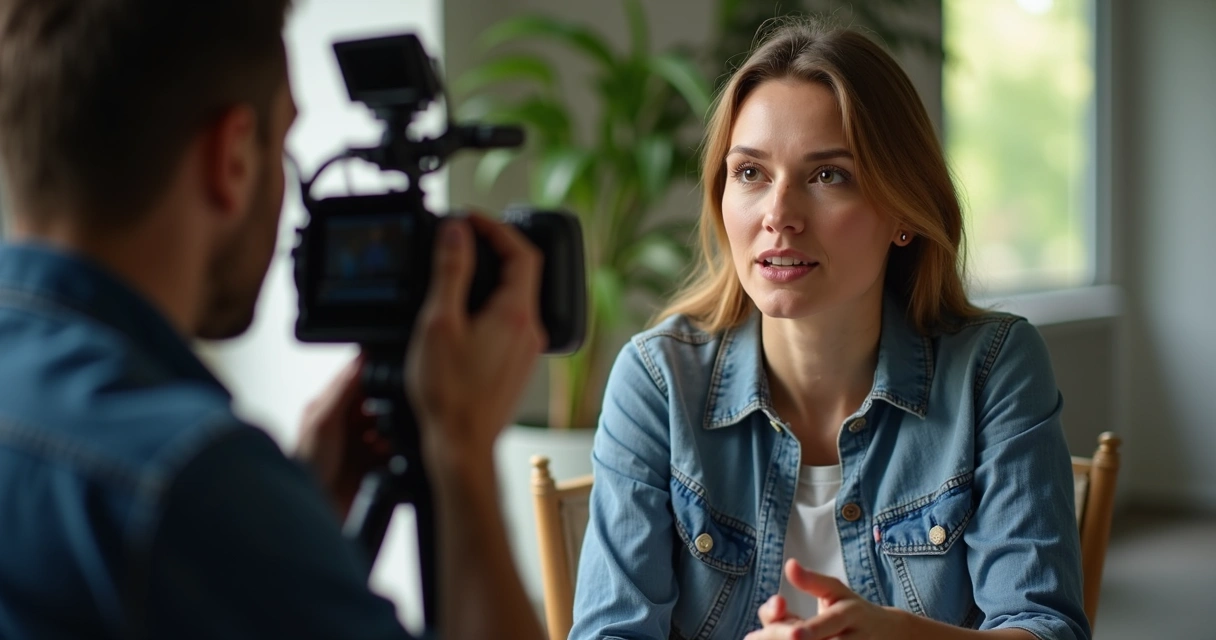 Close no entrevistado em vídeo de entrevista