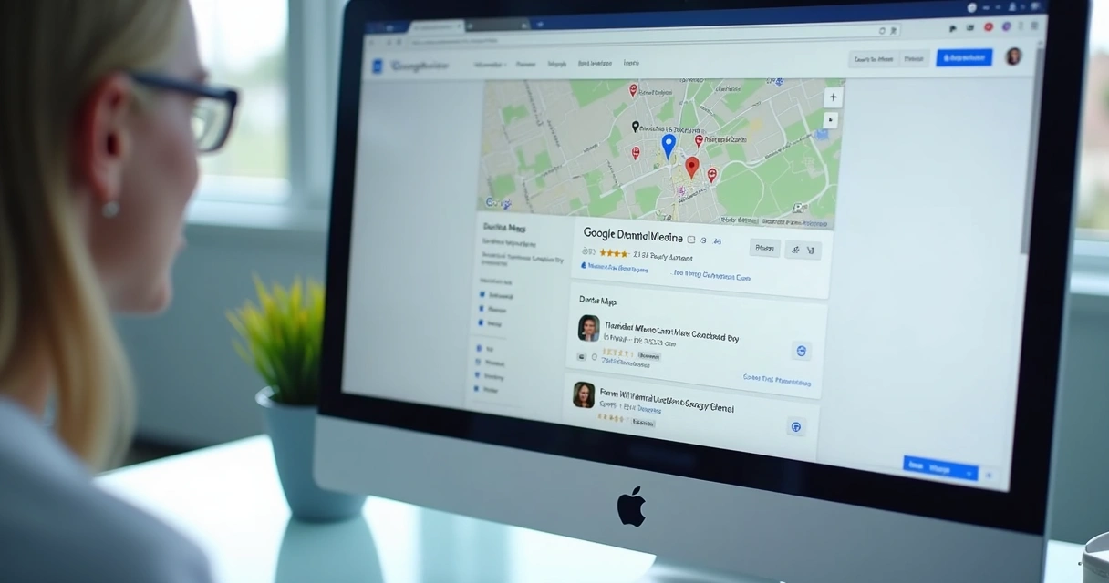 Perfil de clínica odontológica com avaliações no Google Maps 