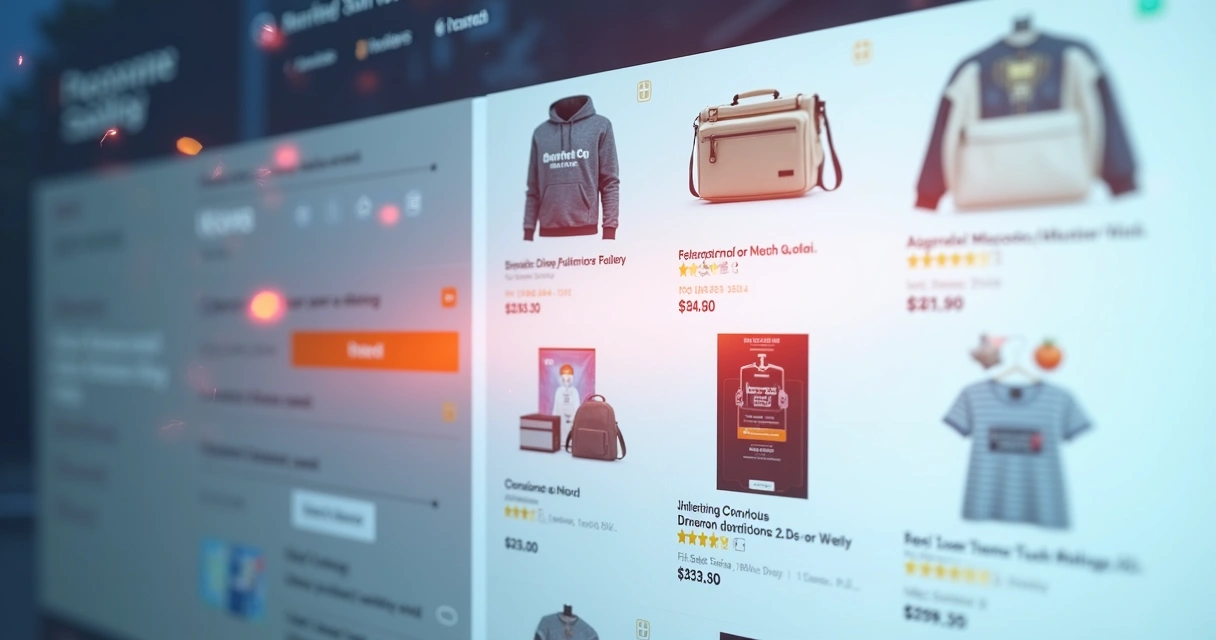 Produto em destaque em ambiente marketplace digital 