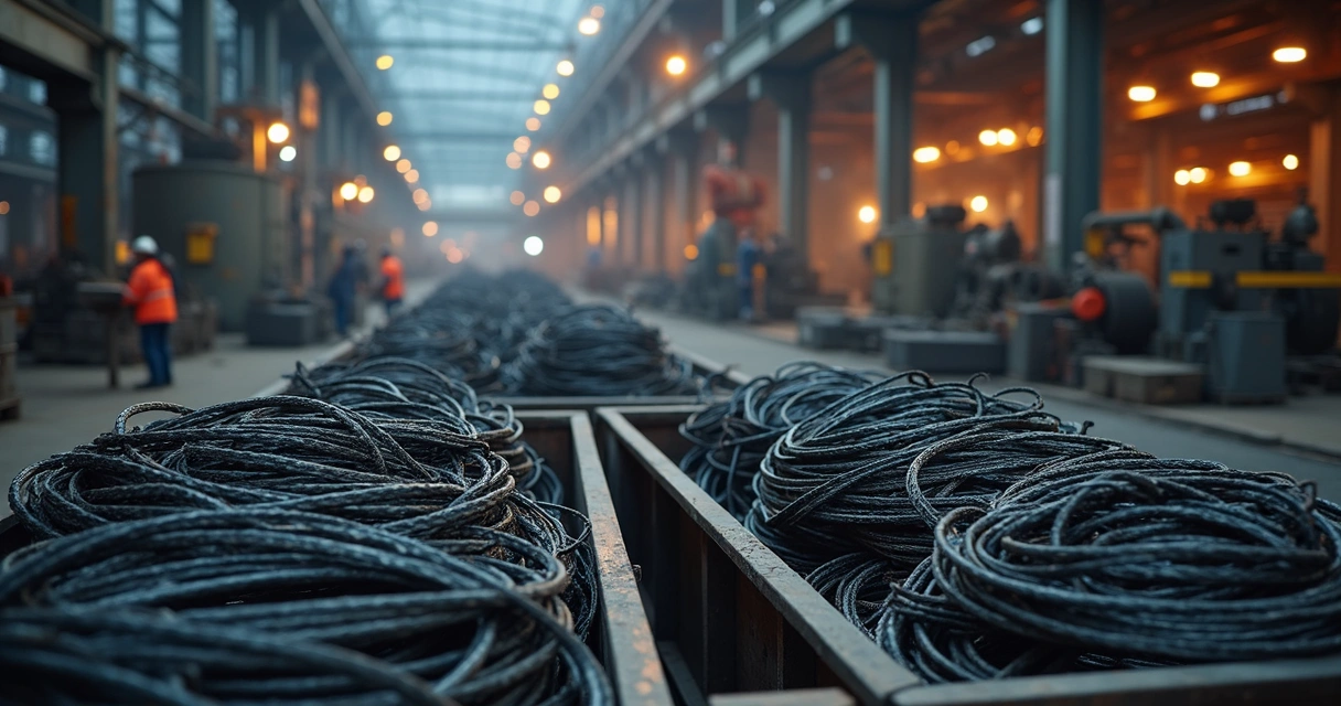 Aço separado de pneus indo para a indústria siderúrgica