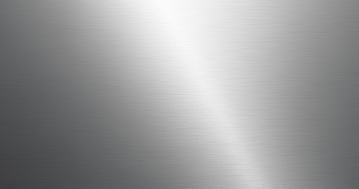 Detalhe da superfície de aço inox escovado com brilho 