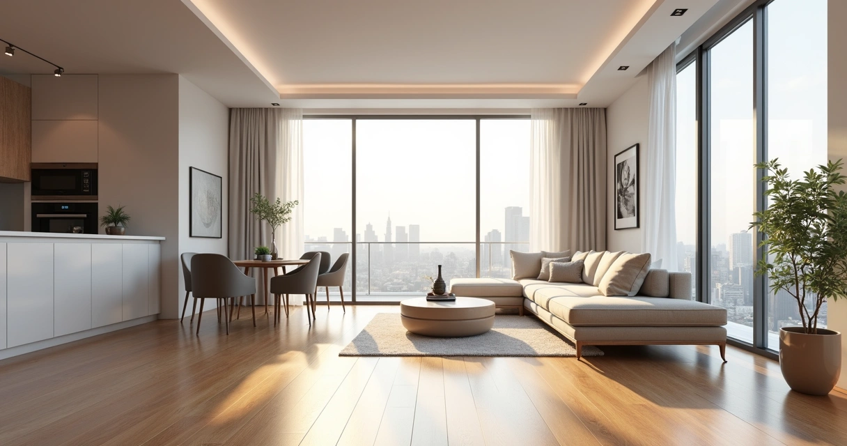 Detalhes de interiores de apartamento renovado 