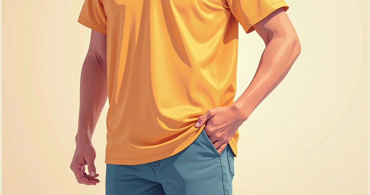 Detalhe de costura e tecido de camiseta oversized masculina