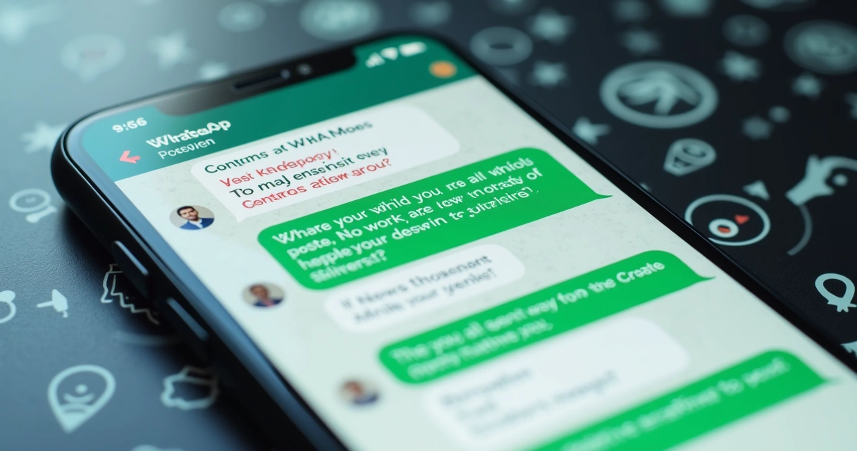 Mensagem urgente em destaque em uma tela de WhatsApp
