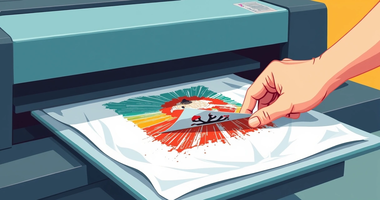 Close da camiseta sendo estampada por DTF