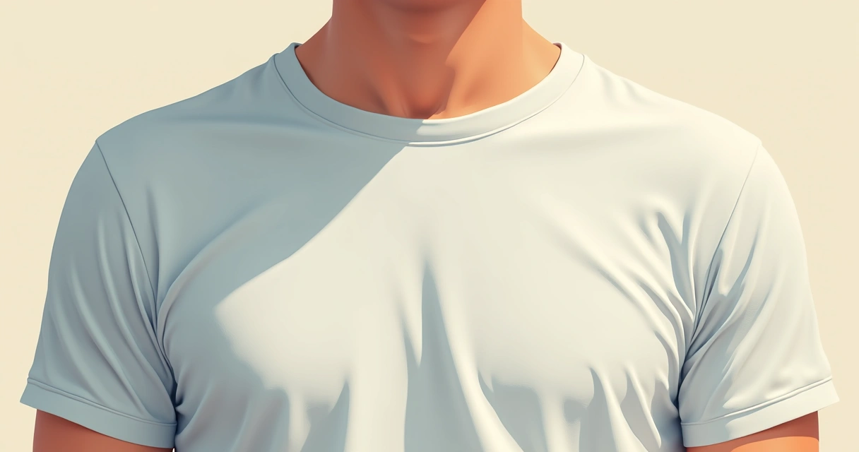 Detalhe de camiseta masculina básica com botão sutil e corte moderno