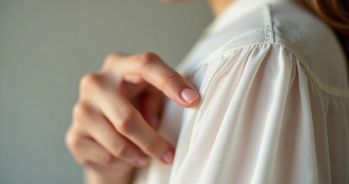 Close no tecido de uma blusa mostrando a textura. 