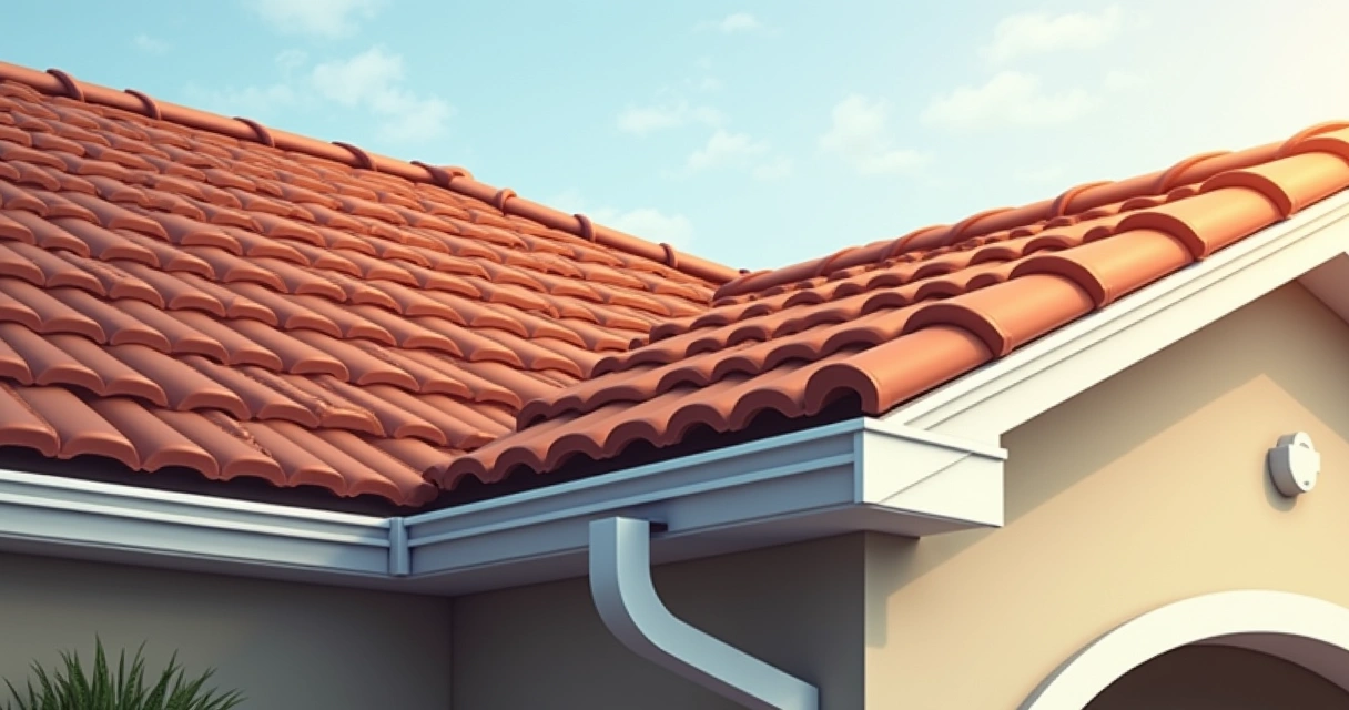 Detail of a sophisticated roof of a luxury house in Orlando 