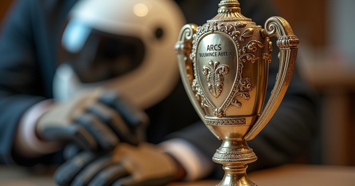 Detalhe de troféu personalizado de campanha de segurança 