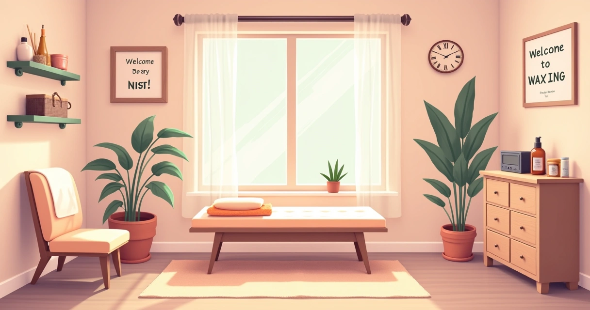 Detalhes de ambiente aconchegante para depilação com elementos de conforto 