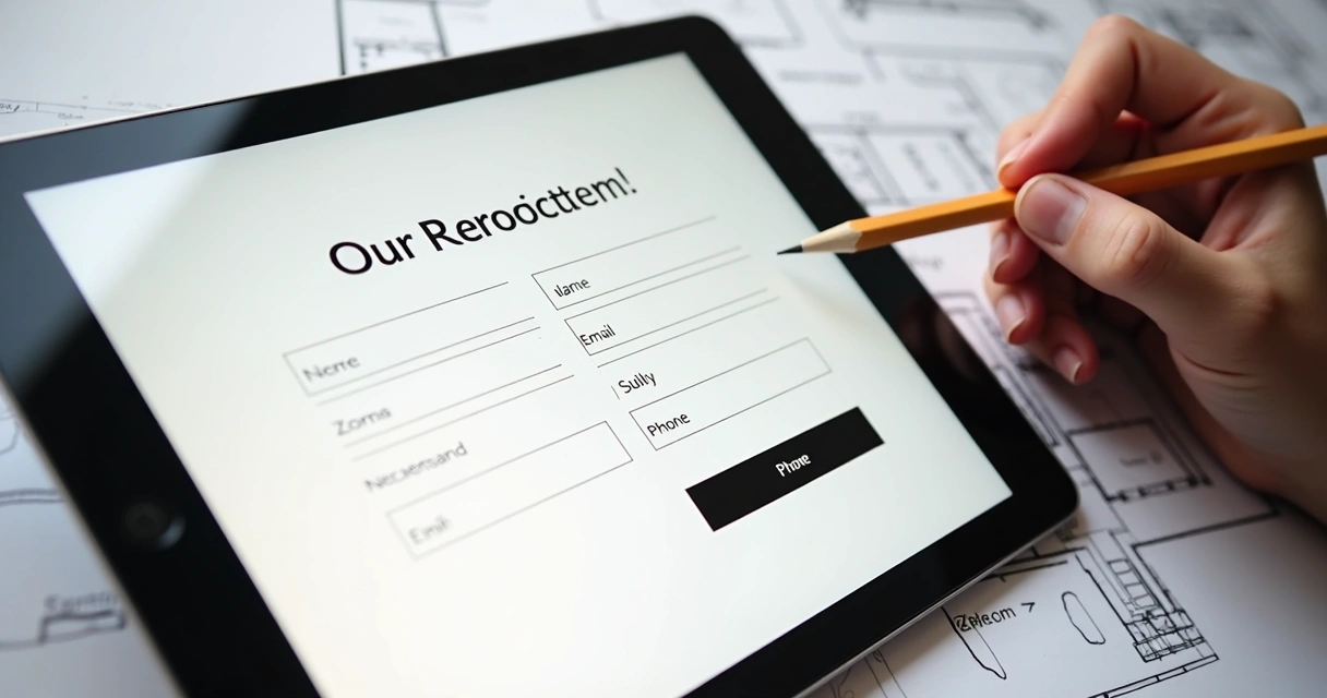 Formulário simples de contato em landing page para arquitetos 