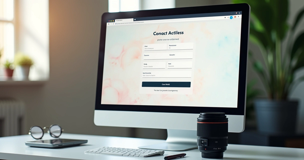 Formulário online com campos de fotografia em destaque na tela 