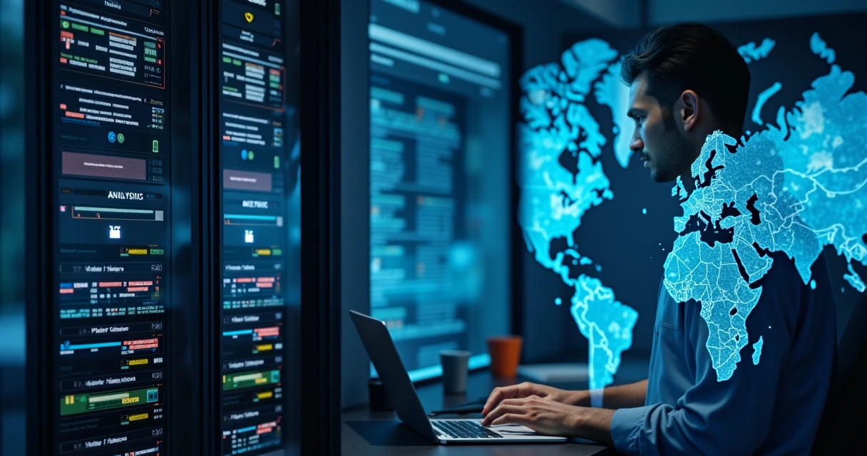 Desenvolvedor configurando analytics em nuvem própria, foco em privacidade 
