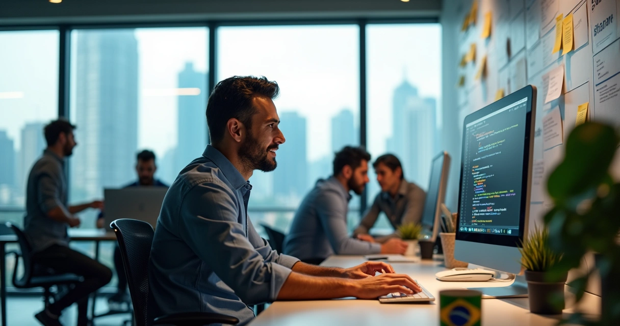 Desenvolvedor brasileiro em escritório multinacional 