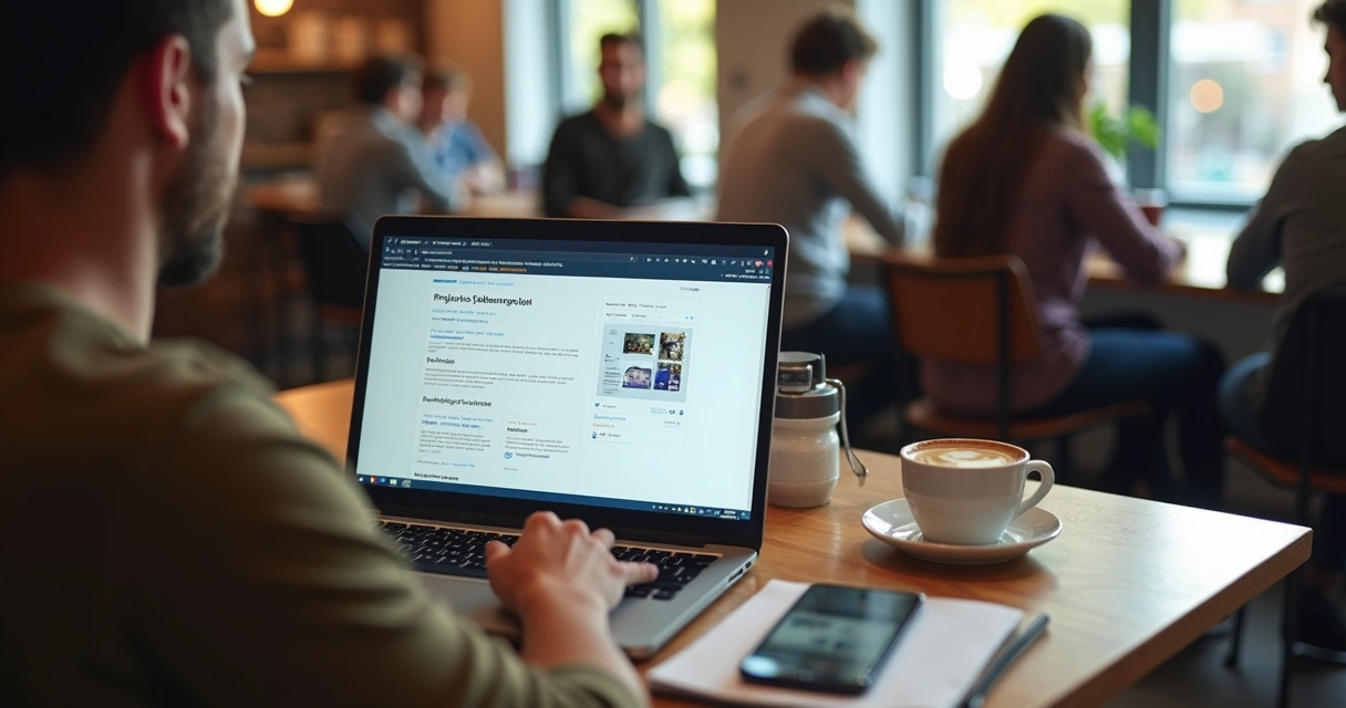 Freelance developer reviewing project offers on laptop 