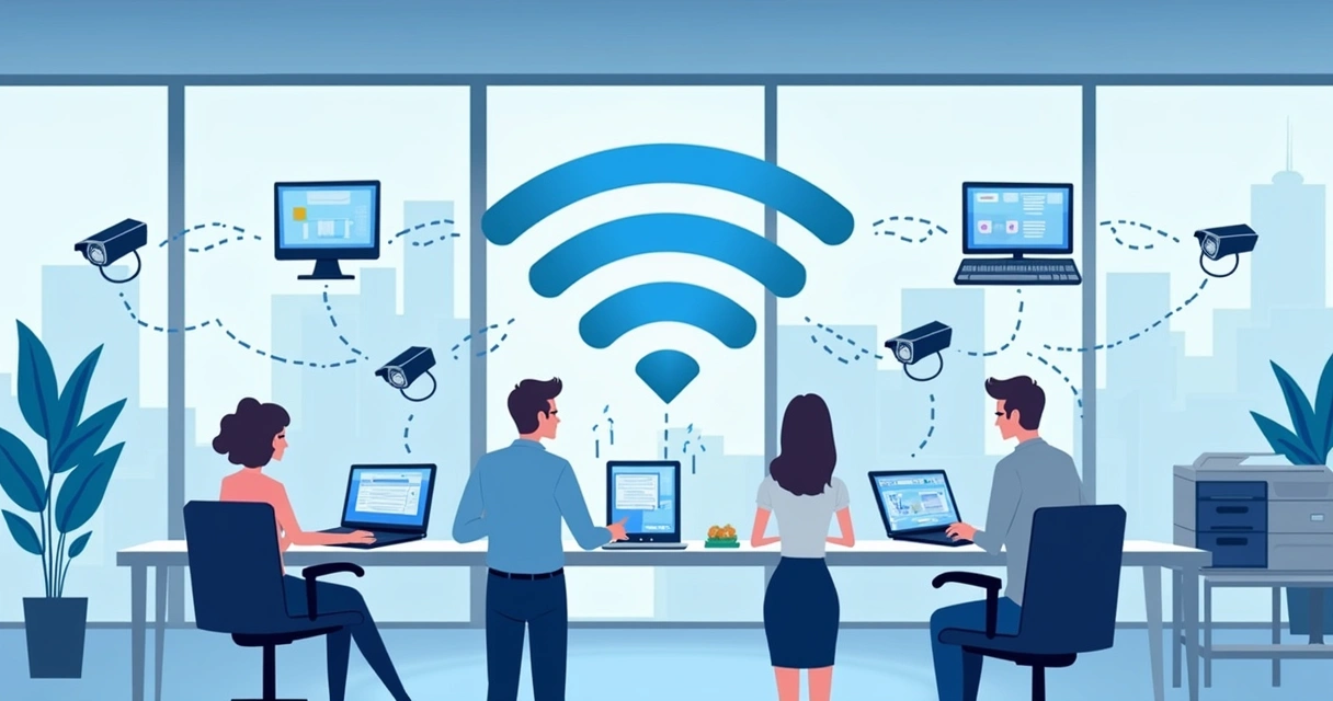 Multiple business devices connected to wireless network