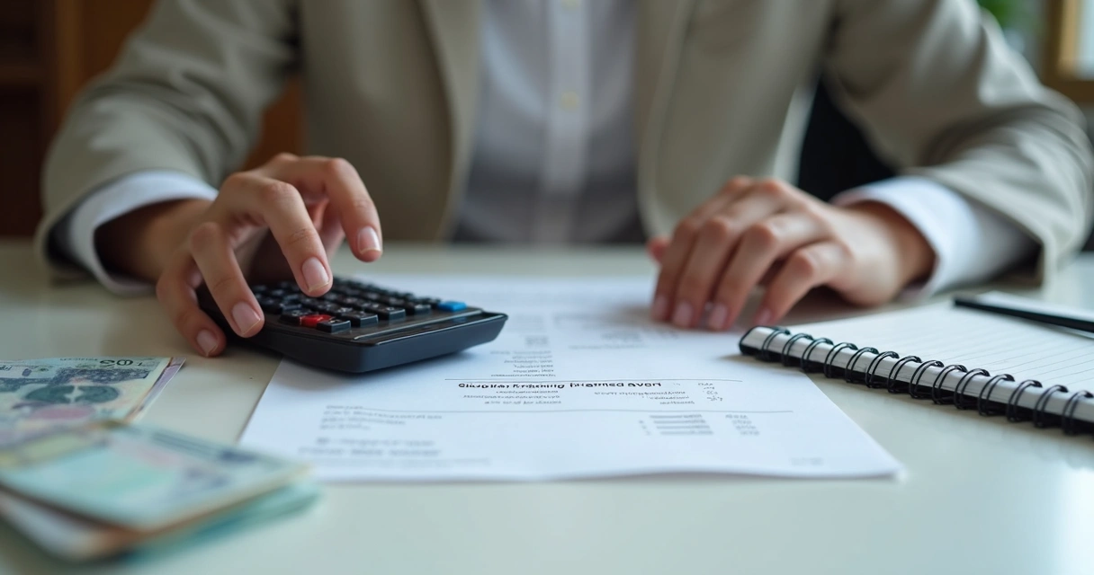 Pessoa revisando valores de devolução em compra de imóvel