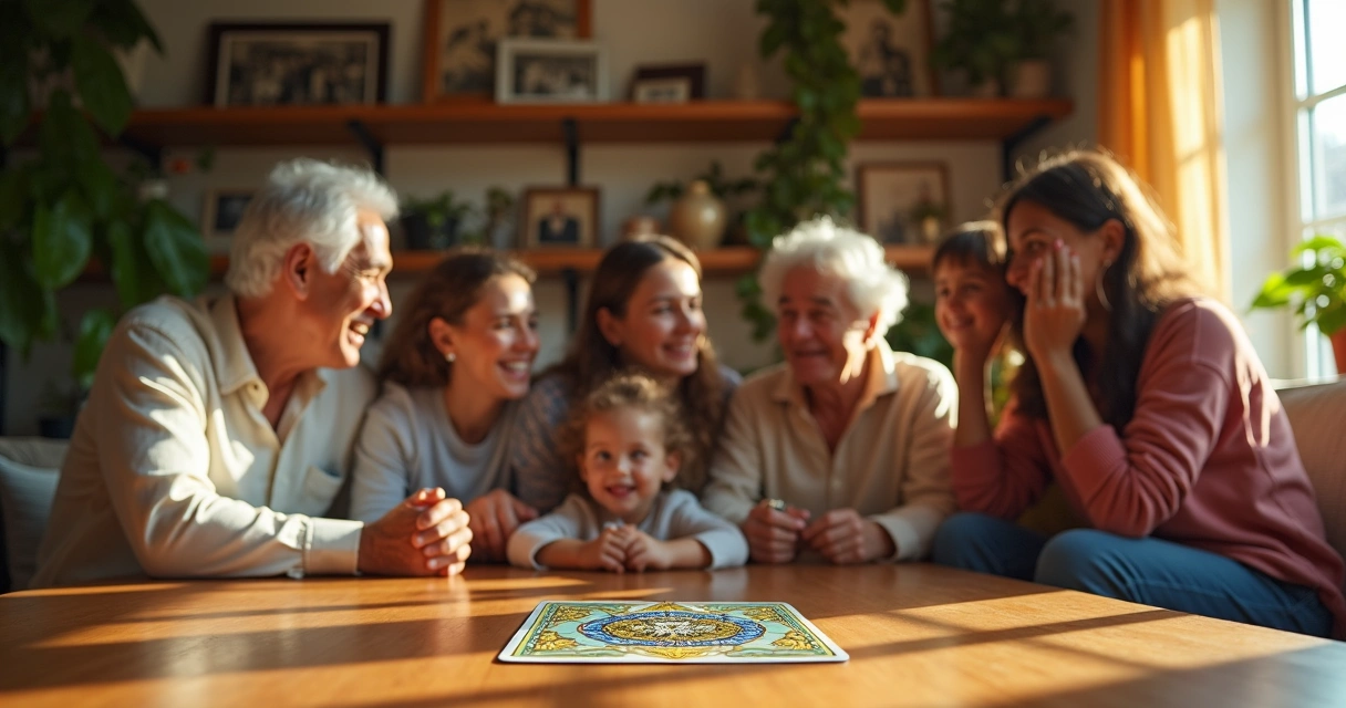 Dez de Ouros simbolizando família feliz e prosperidade 