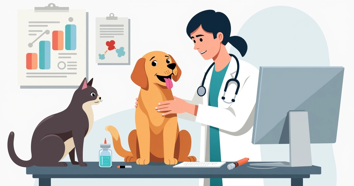 Cão e gato sendo examinados antes de anestesia 