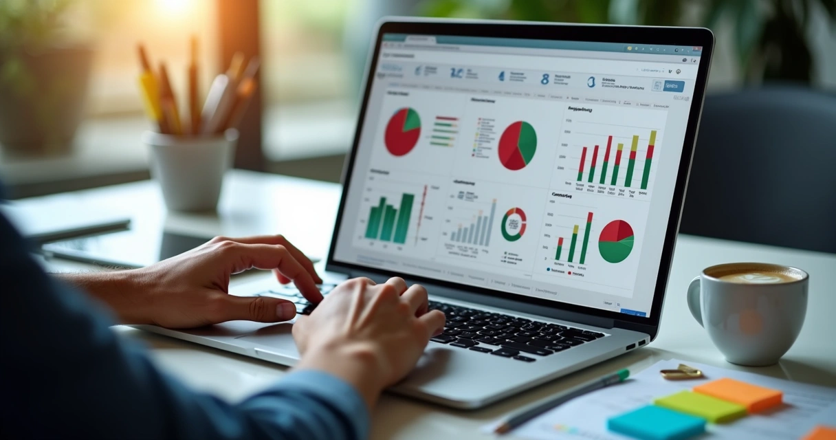Profissional avaliando diagnóstico de base de dados B2B 