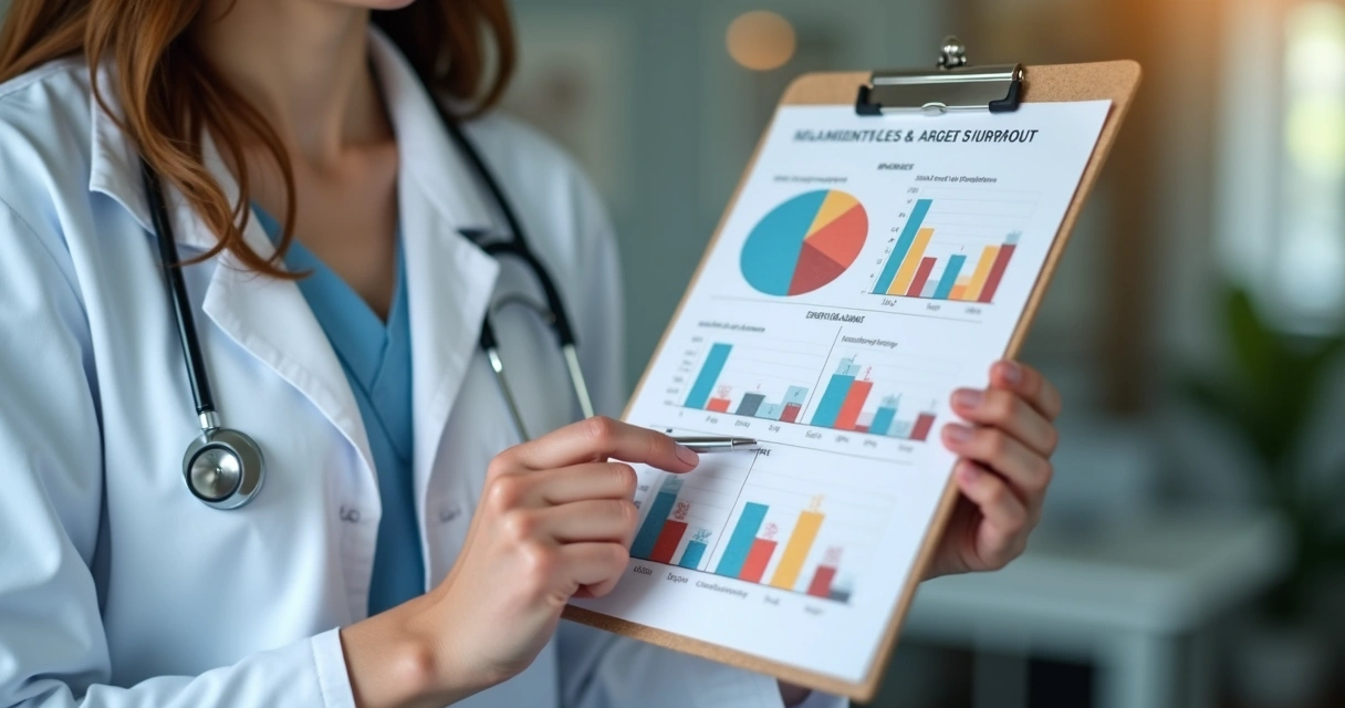Profissional de saúde analisando dados sobre burnout 