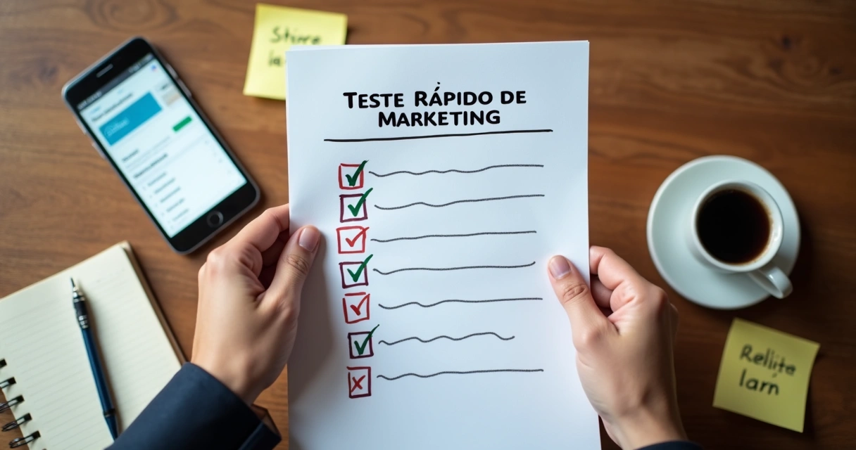 Pessoa segurando teste rápido de diagnóstico de campanha digital
