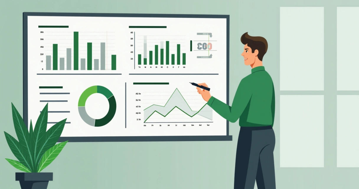 Consultor realizando diagnóstico de campanha política com análise de dados e gráficos