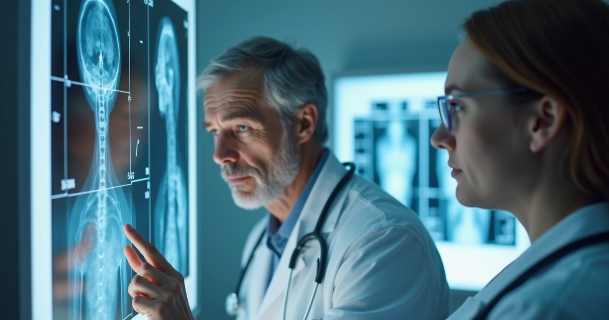 Médico analisando exame de imagem