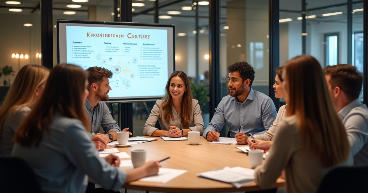 Reunião de grupo focal em escritório sobre saúde mental