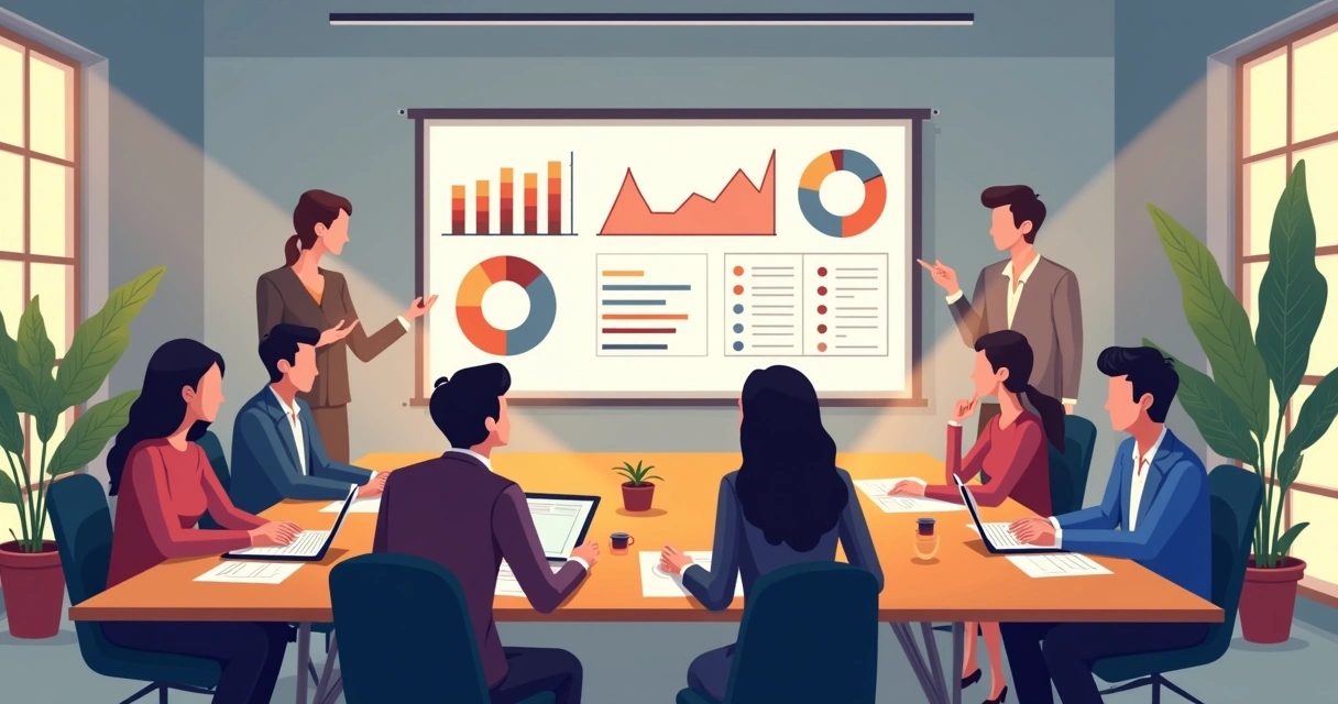 Equipe analisando gráficos e perfis para diagnóstico eleitoral 