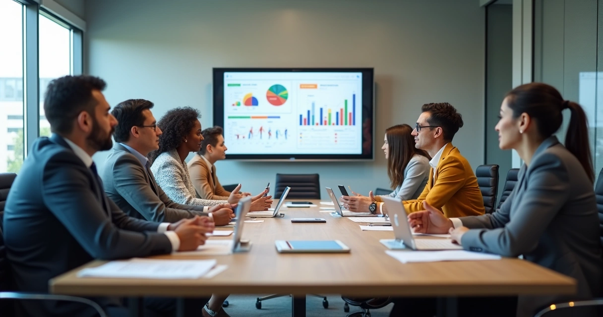 Equipe executiva realizando diagnóstico empresarial 