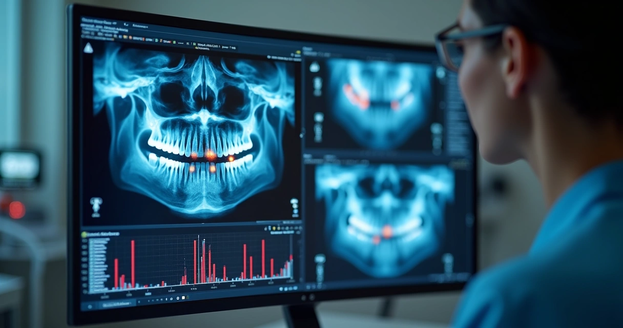 Inteligência artificial analisando radiografia odontológica 