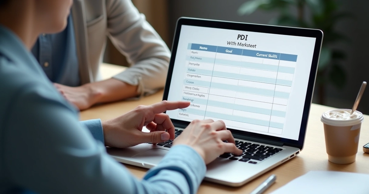 Profissional preenchendo diagnóstico de PDI com gestor 