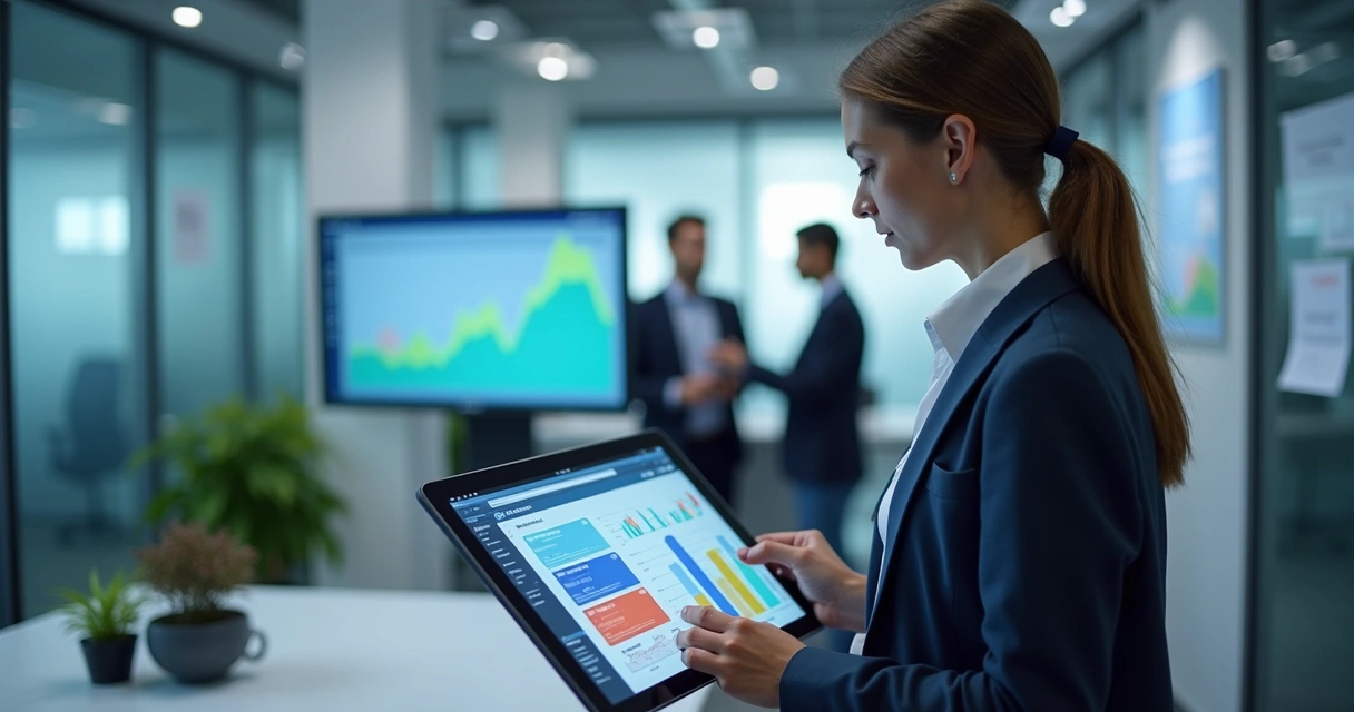 Diagnóstico de riscos psicossociais em empresa, colaborador usando sistema digital 