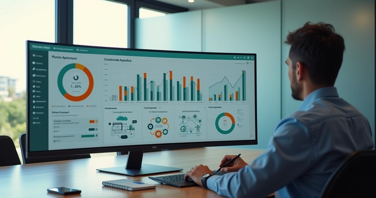 Gestor de T&D analisando painel de diagnóstico em plataforma EAD 