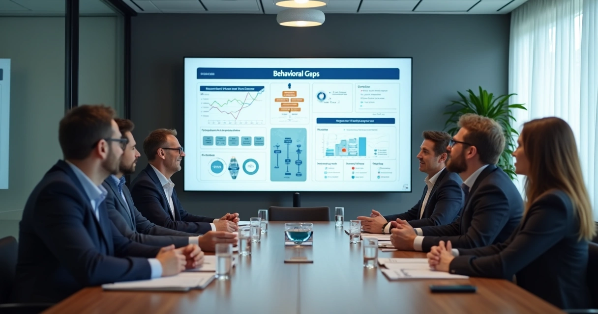 Consultor aplicando diagnóstico em sala de reunião 