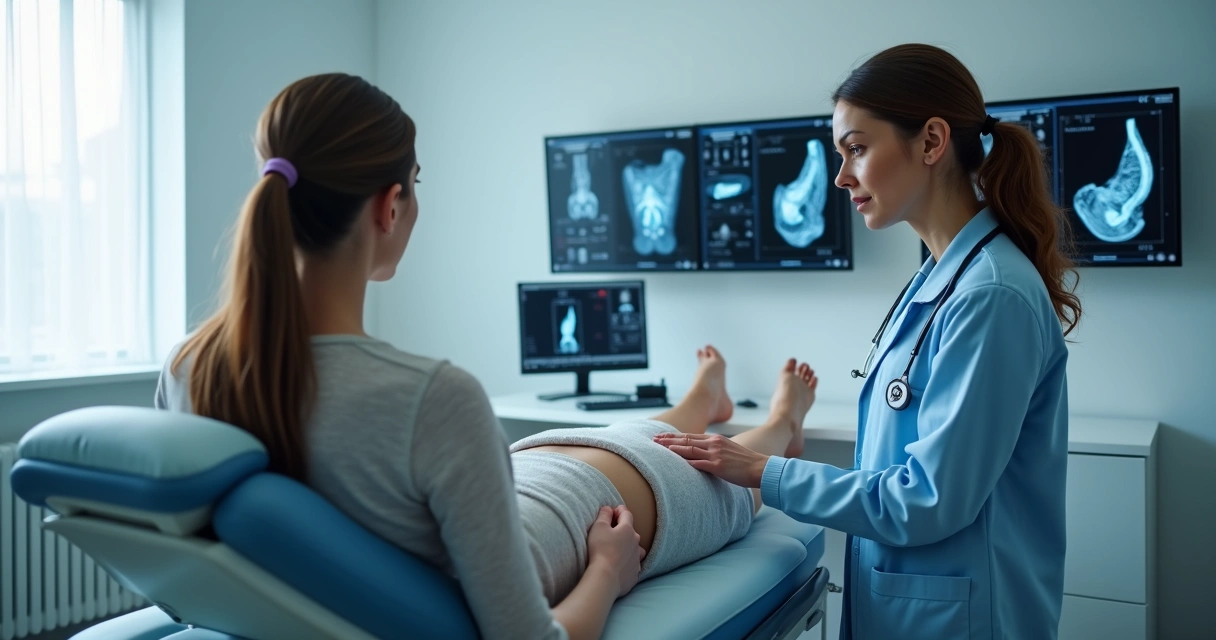 Diagnóstico vascular pélvico com equipamento moderno 