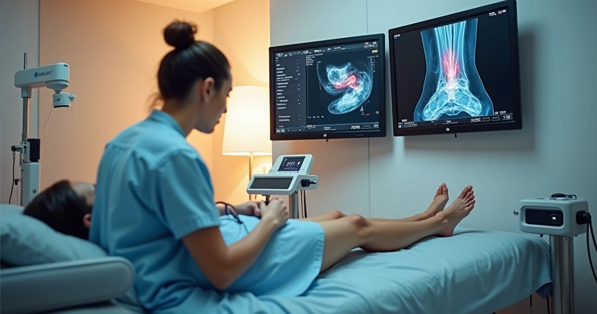 Exame vascular moderno realizado em clínica especializada 