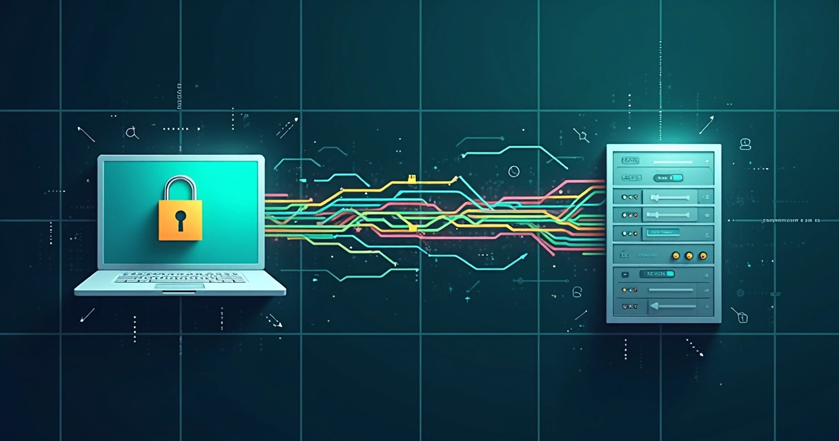 Diagrama de criptografia na transferência de dados entre dispositivos 