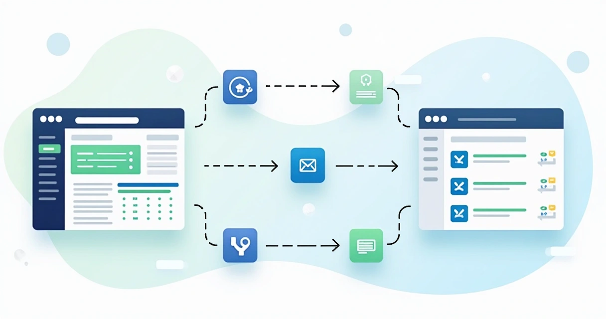 Diagrama visual de integração entre CRM e ferramentas de automação 