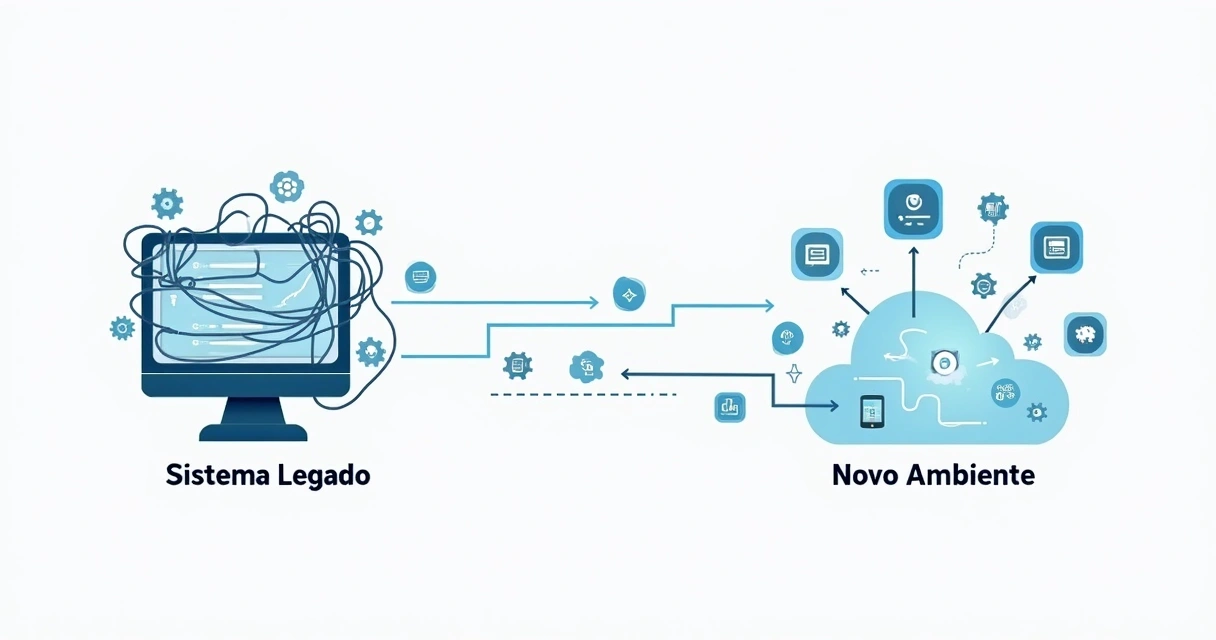 Diagrama simples de migração para nuvem 