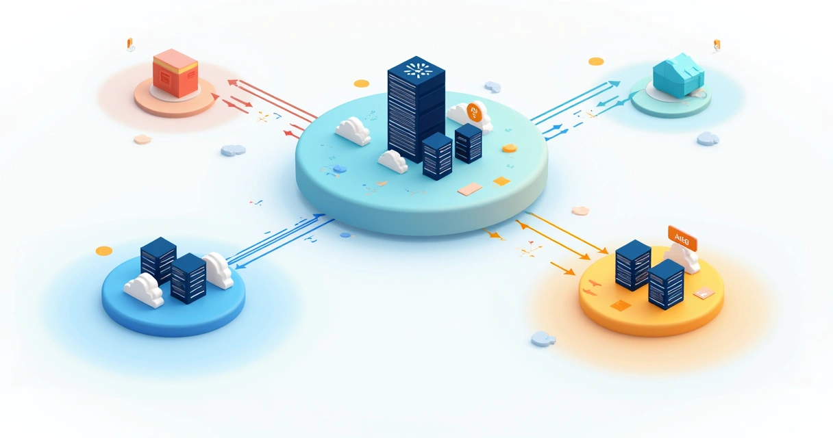 Infraestrutura híbrida e multi-cloud conectando on-premises e múltiplos provedores de nuvem 
